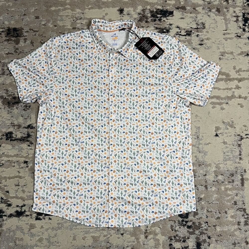 Antigua Cactus League Button Up Polo Mens L Baseball Spring Training 2027 AOP